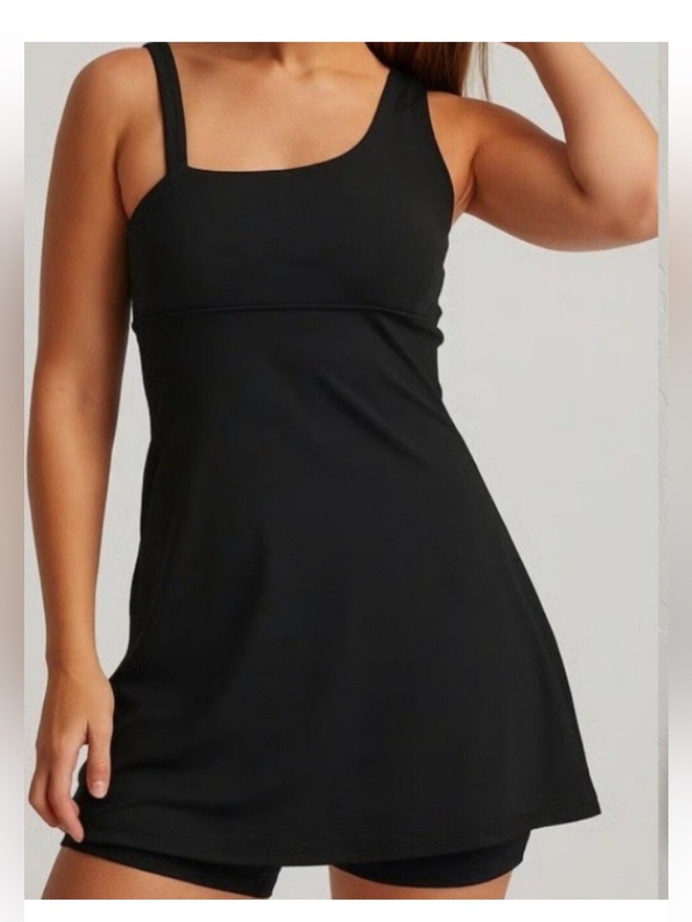 Offline Aerie The Hugger Moulant Black Exercise Dress